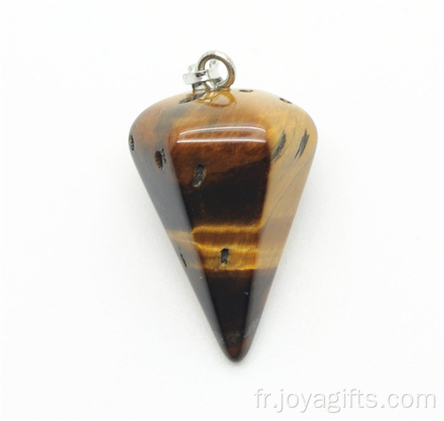 pièce 6 côté forme jaune Tiger eye pendentif bijoux plongeur