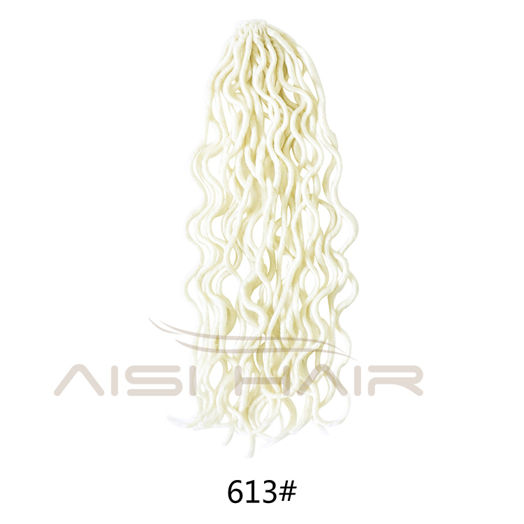 Aisi Hair Faux Locs Curly Crochet Hair Extensions 18inch Long 24 Roots Soft Crochet Braids Dreadlock Hairpieces