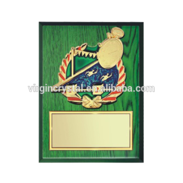 Green wood plaque swimming awards sports plaque