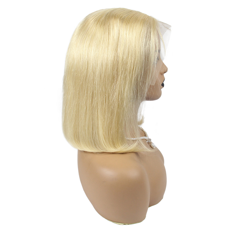 wholesale price blonde bob wig 100%human hair, pre plucked 100% human hair  613 color bob lace wigs,13*4 lace frontal hair wigs