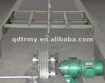 Manure cleaning system for A type layer raising equipment