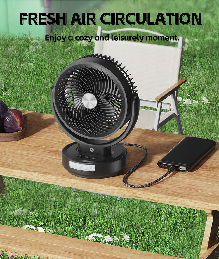 44-7643-5.5 Inch Rechargeable Table Fan with LED Light and Remote Control 44-7643-5.5 Inch Rechargeable Table Fan with LED Light and Remote Control