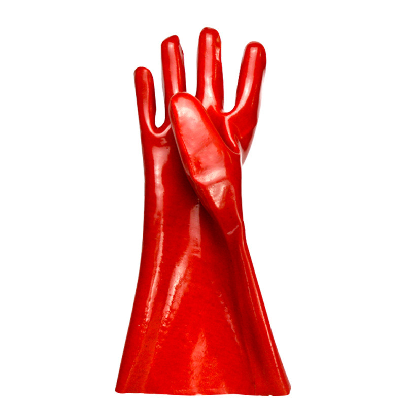 Guantes de 30 cm forrados con algodón rojo brillante