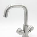 Brass single handle chrome kitchen sink faucet