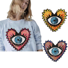 Iron-On Sequin Heart Patch for Clothing Decoration