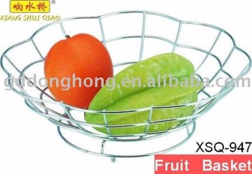 mei flower shape metal fruit basket