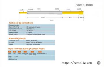 High Current Probe Pogo Pin P230 Series for Electronic Test