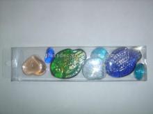 glass pebbles in gift packing