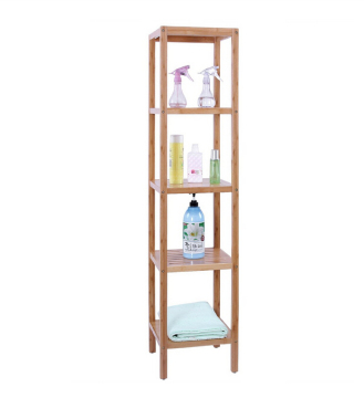 100% Natural Bamboo Bathroom Tower 5-Shelf Towel Storage Rack Shelving bathroom accessory