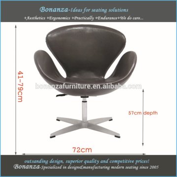 3605#modern design swan chair, leather swan chair, swan chair in fabric