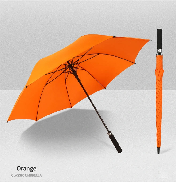 27 Inch Fiberglass Straight Extra Long Customised Golf Umbrellas with Logo Prints