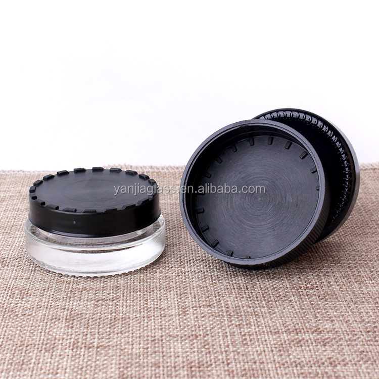 cosmetic packaging container 20ml black glass jar with child resistant cap