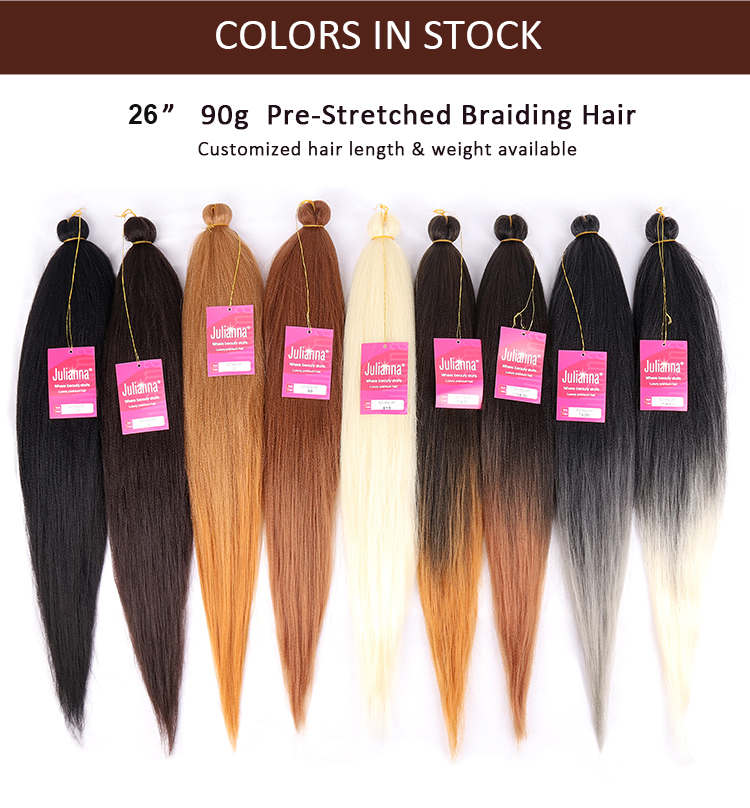 Wholesale private label 1b easy ombre prestreched 613 pre-stretched bulk pre stretched braiding hair
