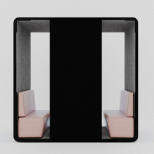 High Tech Glass Good Ventilate Double Office Booth