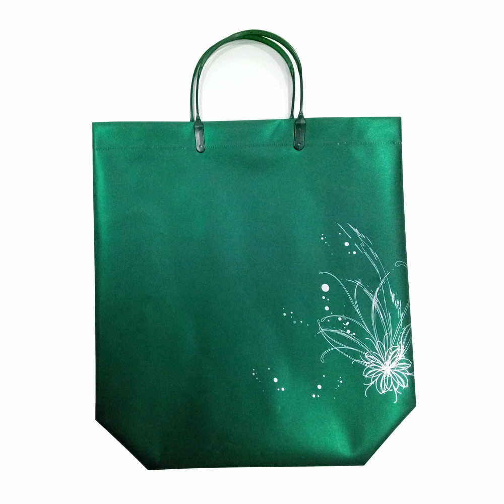 Qingdao Factory Reusable Material Mirror Surface Plastic Handles Closed PP Plastic Shopping Bag