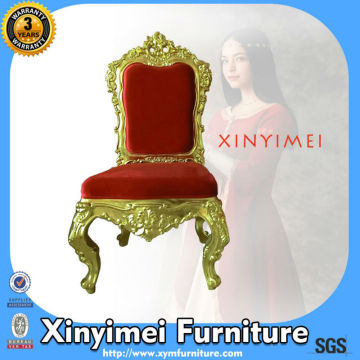 Gold Frame Red Fabric Banquet Chair