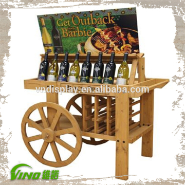 Newly Good Quality Wooden Wine Cart Wooden Serving Cart
