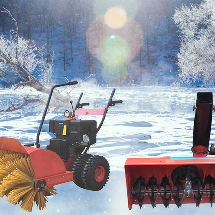 Ao Lai machinery direct sales production multifunctional snowplow double chain road snow blower