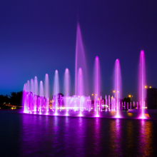 music dancing fountain with led lights