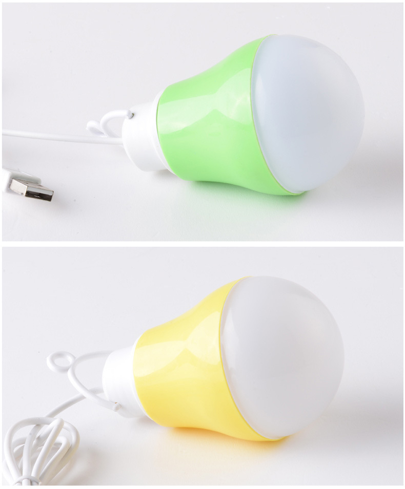 USB bulb lamp 5v bulb color portable mobile outdoor energy saving lamp 3w5w7w9w12w charging usb bulb