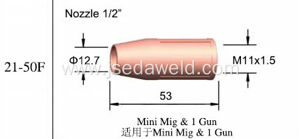 TWC Welding Nozzle 21-50F