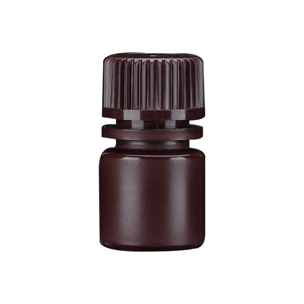 8 ml Bruin / Amber HDPE brede mondreagensfles