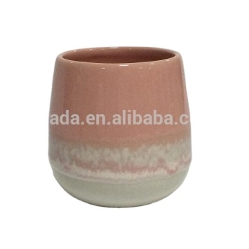 Chic Ceramic Candle Pot with Reaction Glaze