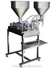 Semi-Auto Double Hopper 2-Head Paste Filling Machine with Table Stand