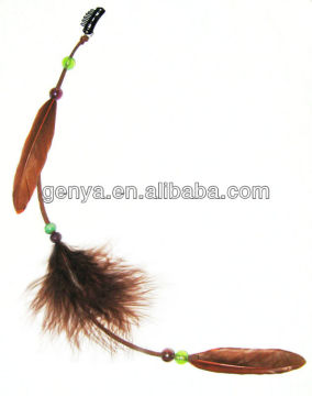 Fashion natural Feather Hair Extensions with synthetic braid