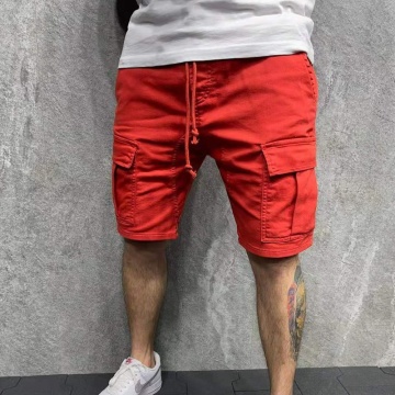 casual cargoshort in effen kleur