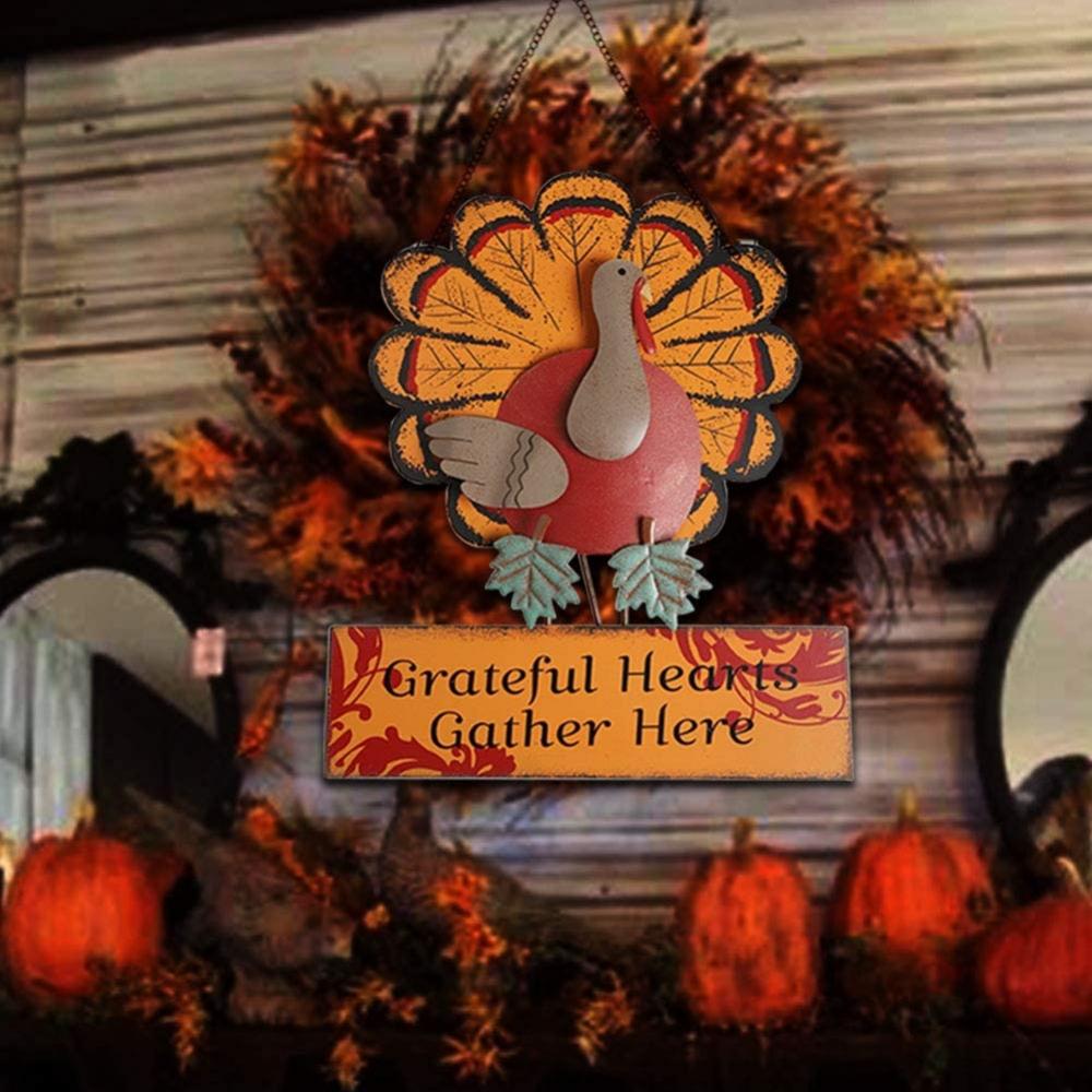 Thanksgiving hangend kalkoen muur decor welkom bord