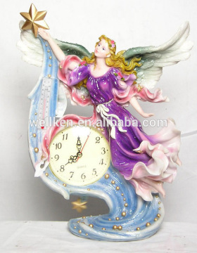 polyresin garden fairy angel,resin flower fairy clock,polystone fairy statue