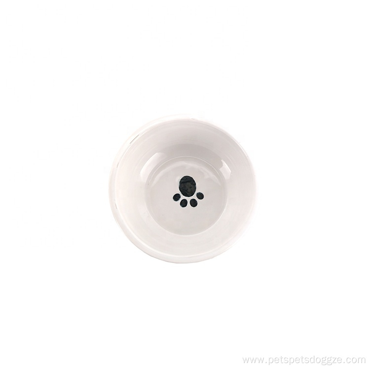 Wholesale Customizable Custom White Ceramic Pet Dog Bowl