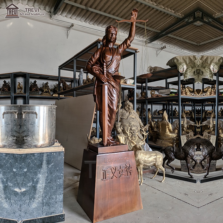 Large Bronze Sculpture Justice Goddess Statue for Office Law Office Accessories Decoration