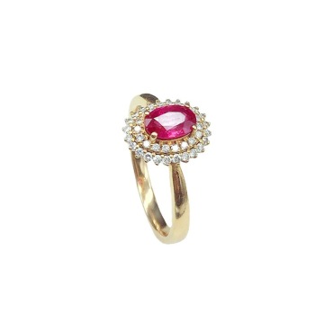 Wholesale Classic Style Natural Ruby 18K Gold Ring