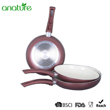 Pressed Aluminum White Ceramic Scratch Resistant Skillet