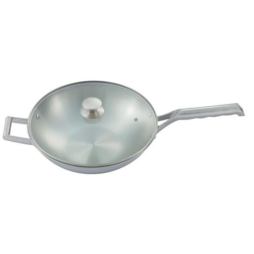 Wok en acier inoxydable 3 plis