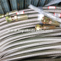 bahan bakar PTFE fleksibel stainless steel dikepang selang