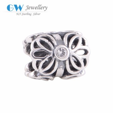 Hollowed Flower Silver Charms For Charm Bracelets Silver Charms Wholesale