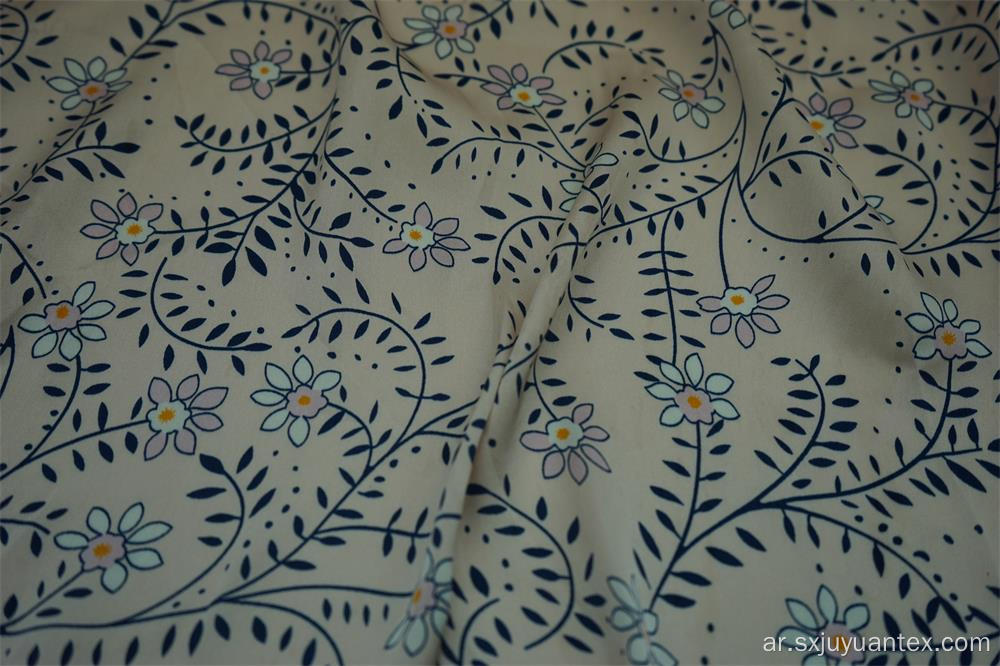 100٪ البوليستر Sea Island Hammer Satin Print Fabric