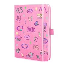 Chinese Style A4 Pink Hardbound Water Color Journal Sketchbook 140lbs with Elastic Strap