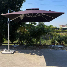 Double Layer All-Aluminum Frame Waterproof Parasol with Solar LED Light