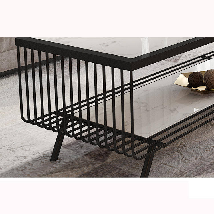 Nordic creative marble coffee table rectangular tempered glass small apartment living room light luxury simple modern tea table