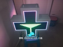 guangzhou double-sided led green cross sign