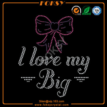 I love my big bow t shirt bling iron on