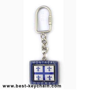 Souvenir Spinner Metal Epoxy Canada Gift Montrea Quebec Key Chain (BK8272)
