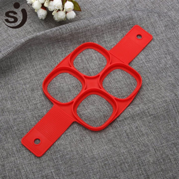 Novel Design Square Non-stick 4 Cavity Pancake Maker Flipping Cooker Silicone Pancake Mold