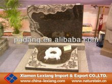 Grey granite polished tombstone