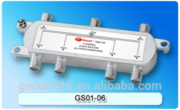 5-2400 MHz SAT Splitter power pass 1 in 6 out 1*6 sat splitter 6 way splitter GS01-06