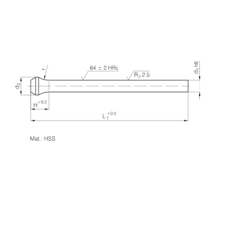 Штырь HSS с конической головкой